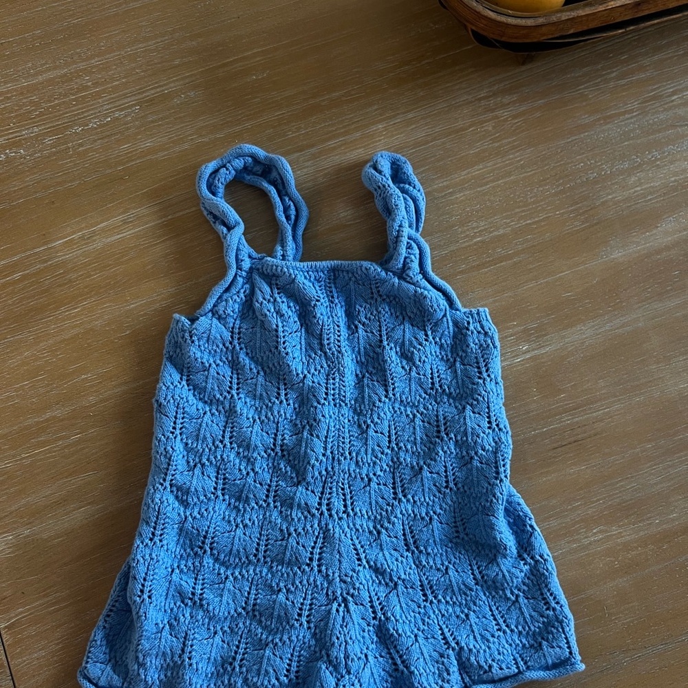 Zara Blue Crochet Romper